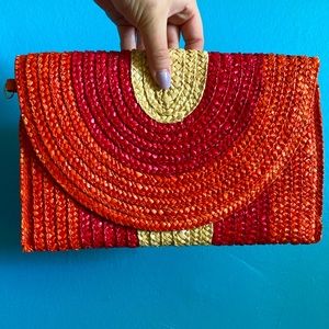 Straw envelope clutch